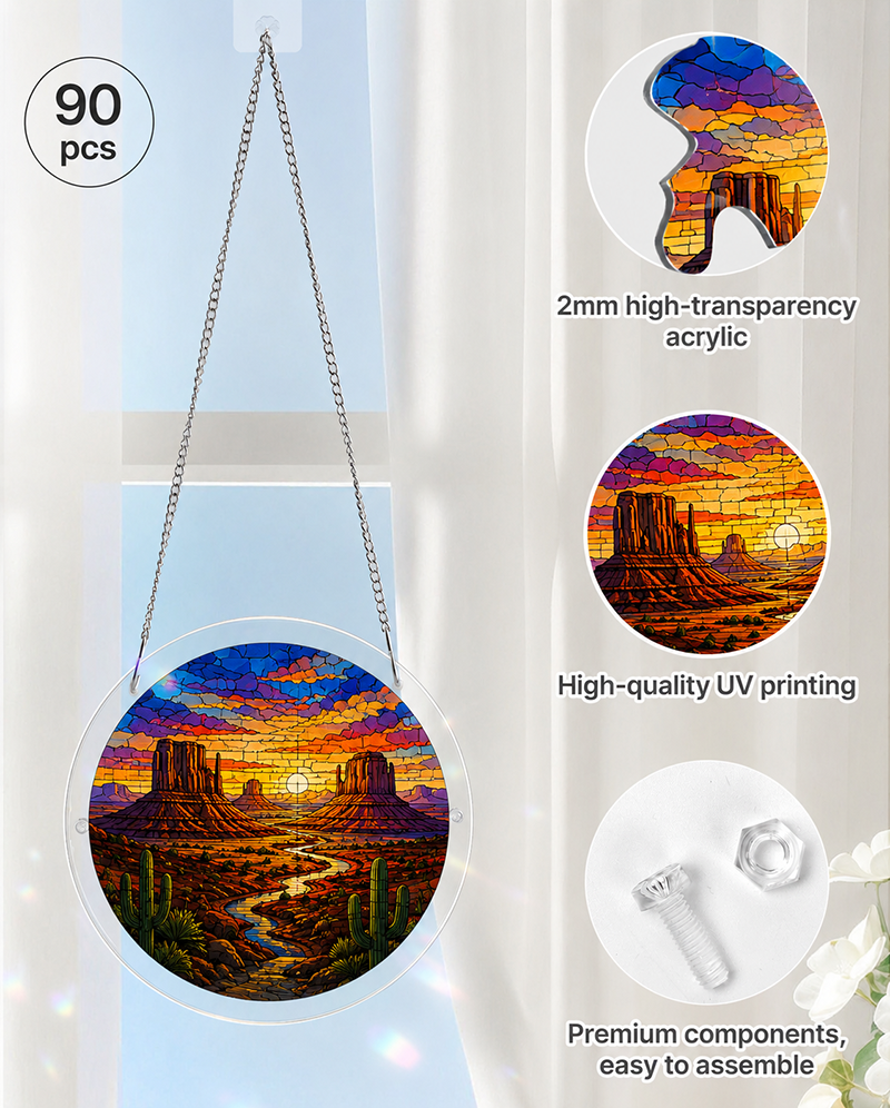 250th-Acrylic Jigsaw Puzzle Suncatcher - Canyon Sunset