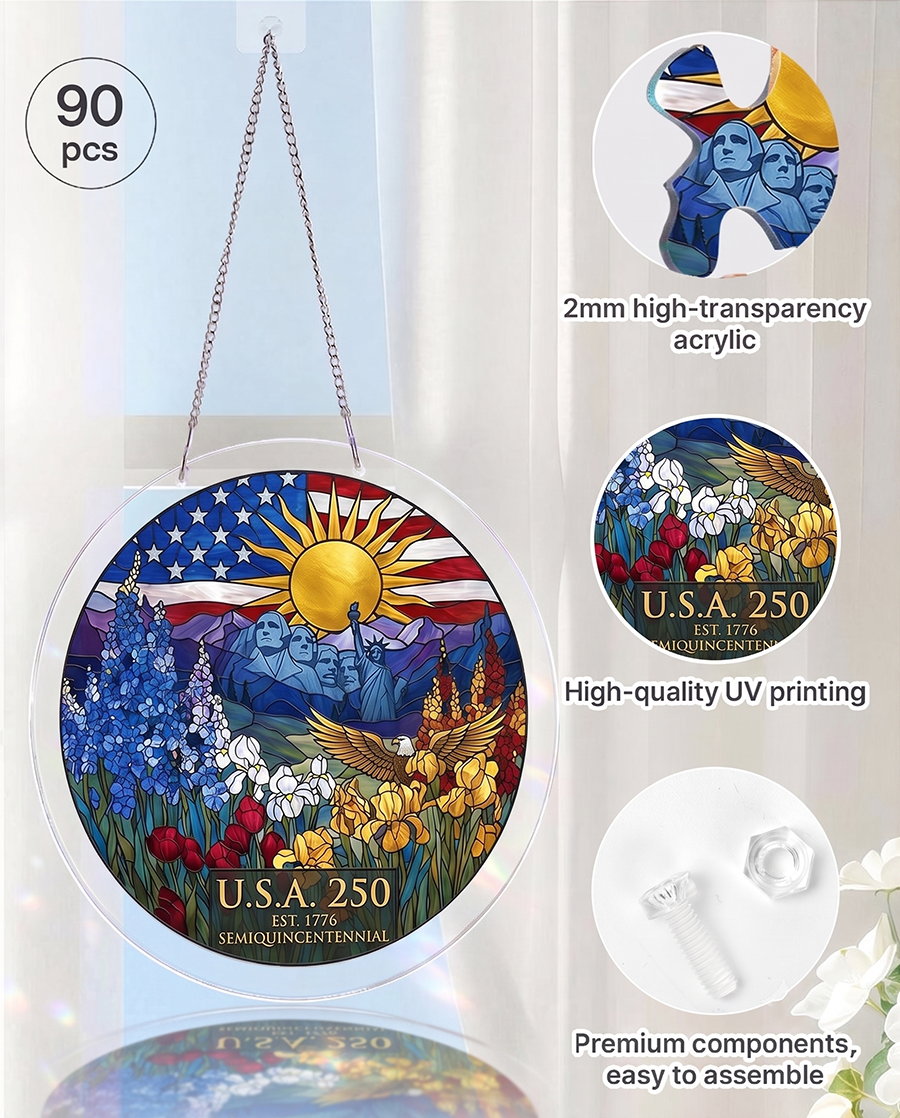 250th-Acrylic Jigsaw Puzzle Suncatcher - Land of Liberty