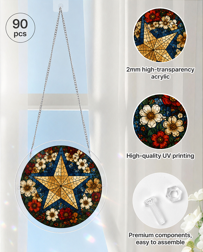 250th-Acrylic Jigsaw Puzzle Suncatcher - Patriot Star