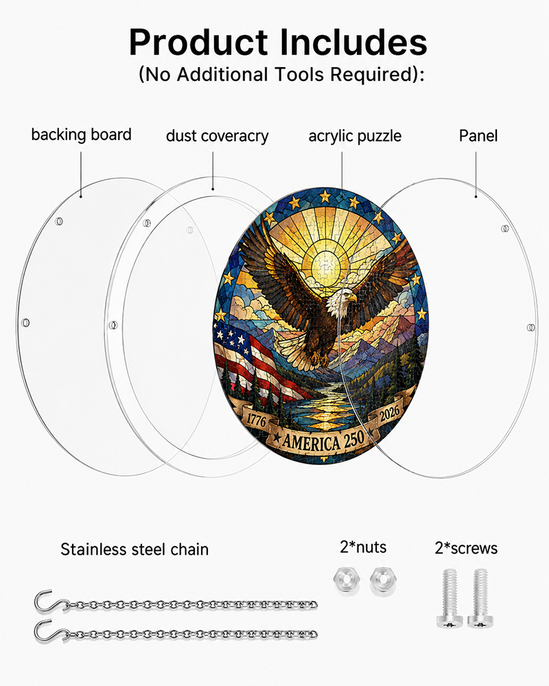 250th-Acrylic Jigsaw Puzzle Suncatcher - Soaring Freedom