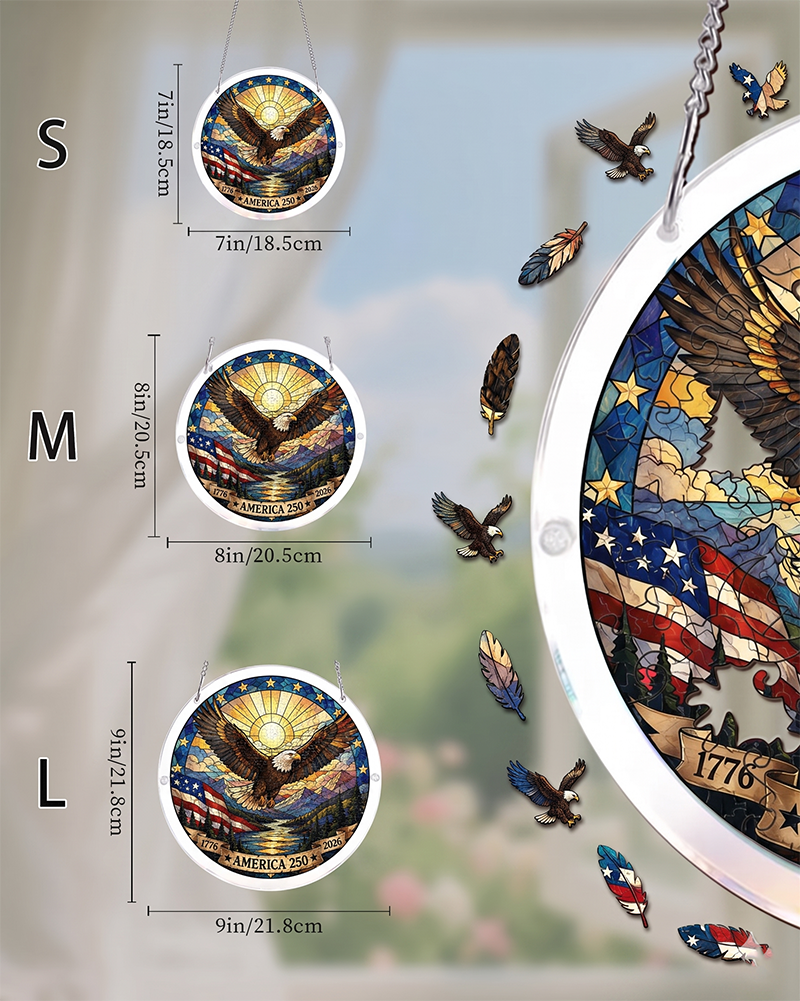 250th-Acrylic Jigsaw Puzzle Suncatcher - Soaring Freedom