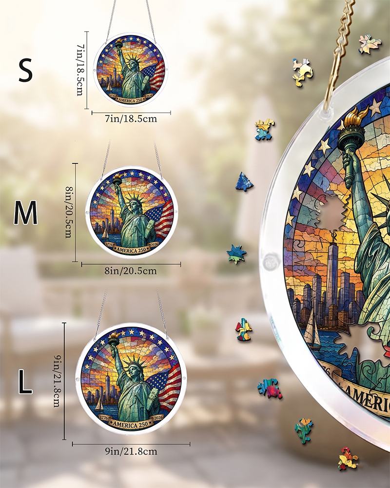 250th-Acrylic Jigsaw Puzzle Suncatcher - Lady Liberty