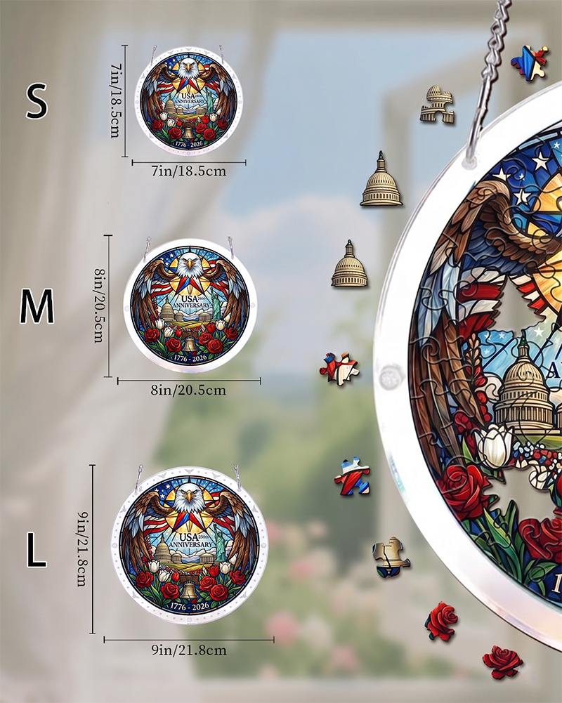 250th-Acrylic Jigsaw Puzzle Suncatcher - America’s Heart