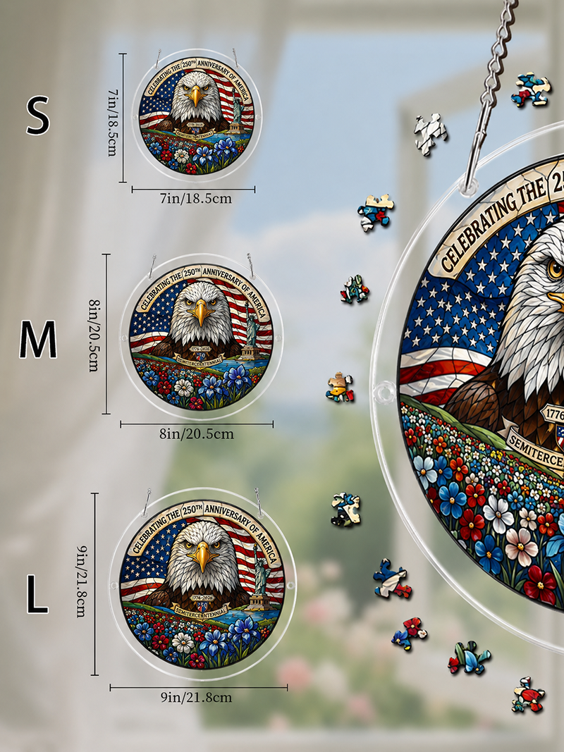 250th-Acrylic Jigsaw Puzzle Suncatcher - Glory Eagle