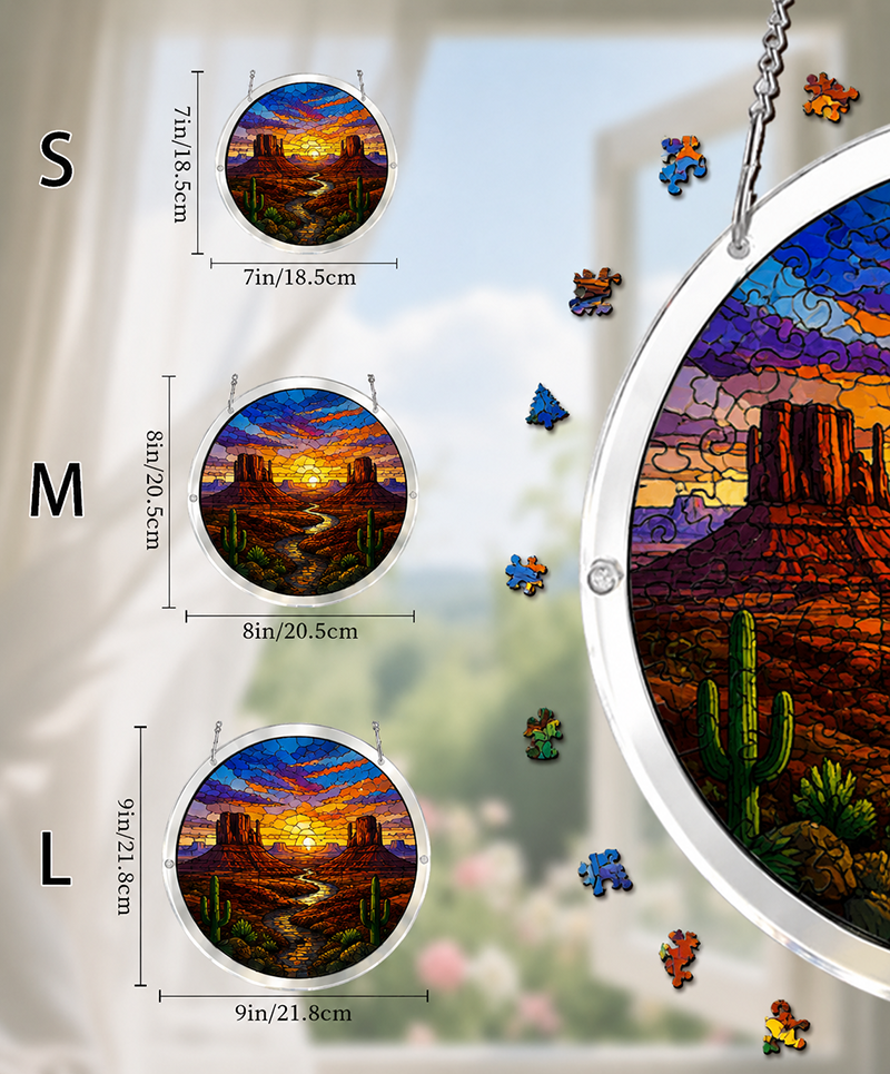 250th-Acrylic Jigsaw Puzzle Suncatcher - Canyon Sunset