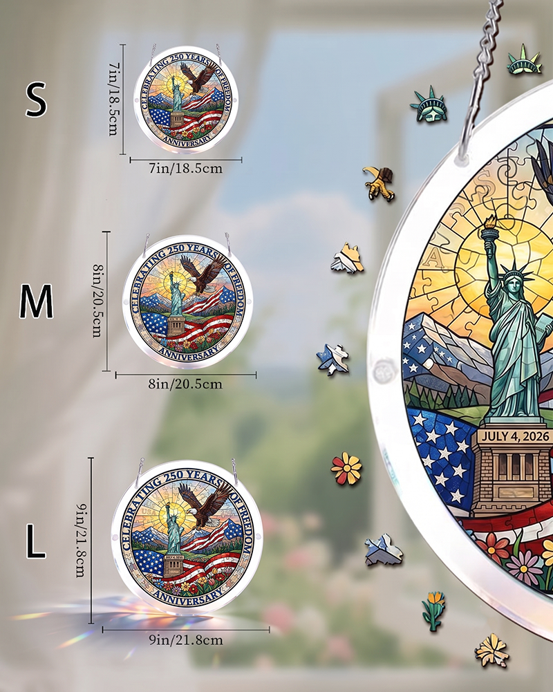 250th-Acrylic Jigsaw Puzzle Suncatcher - 250th Freedom