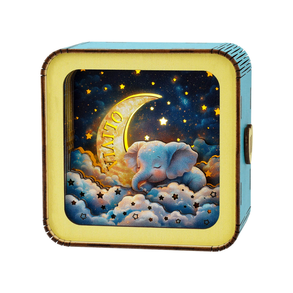 Dream Elephant 1 Kit - Personalized 3D Wooden Puzzle Night Light